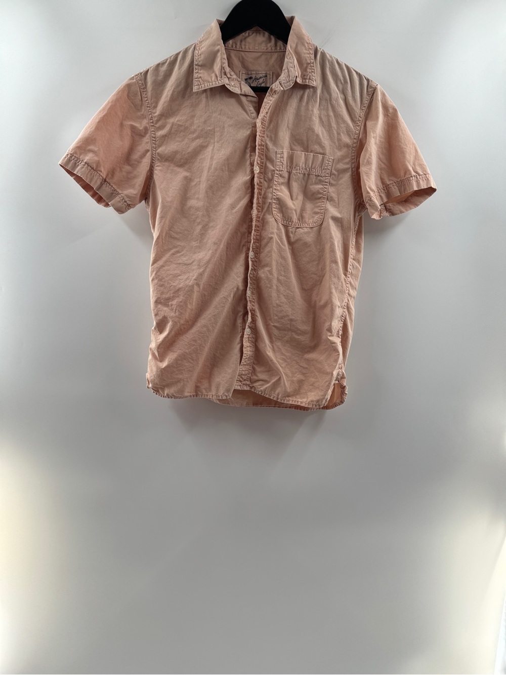 American Eagle Men’s Salmon Short Sleeve Button Up Shirt XS 100% Cotton